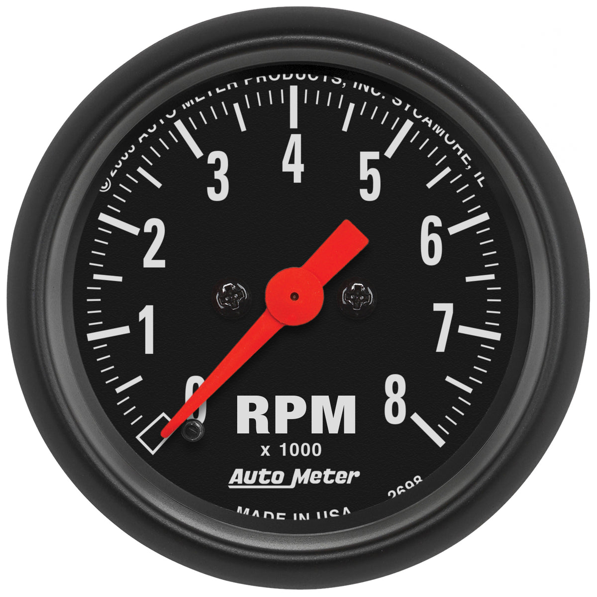AutoMeter 2698 - GAUGE, TACHOMETER, 2 1/16", 8K RPM, IN-DASH, Z-SERIES 3