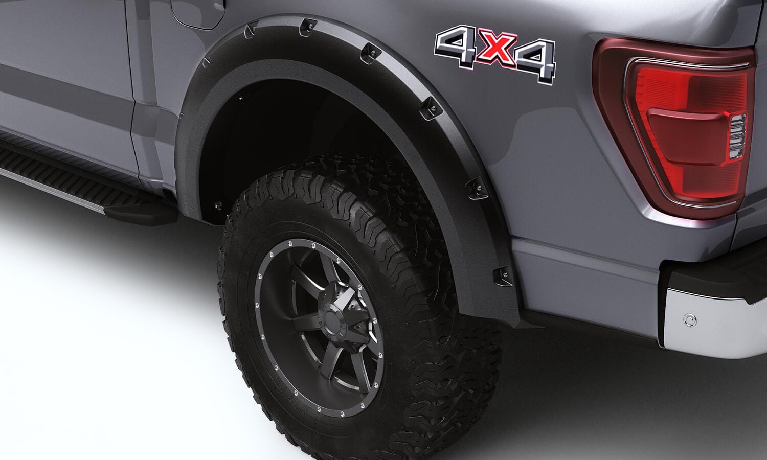 Bushwacker NA Bushwacker 28150-08 - Black Forge Pocket/Rivet Textured Finish 4-Pc Fender Flare Set For 2021-2022 Ford F150 Will Not F150 Lightning Bushwacker