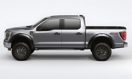 Bushwacker NA Bushwacker 28150-08 - Black Forge Pocket/Rivet Textured Finish 4-Pc Fender Flare Set For 2021-2022 Ford F150 Will Not F150 Lightning Bushwacker