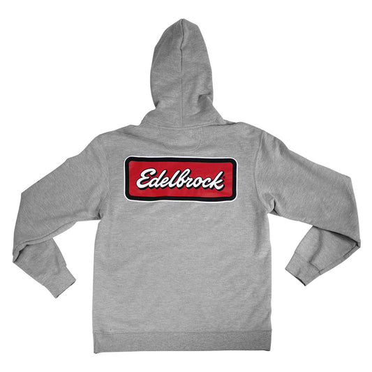 Edelbrock Badge Hoodie #289669 (2XL)  Grey_x000D_
_x000D_
_x000D_