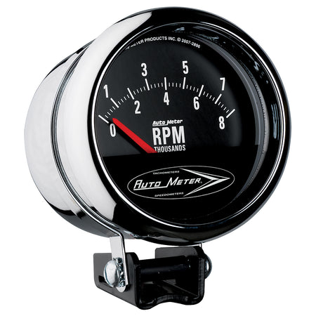 AutoMeter 2897 - GAUGE, TACH, 3 3/4", 8K RPM, PEDESTAL W/RETRO SHORT SWEEP, TRADITIONAL CHROME 3