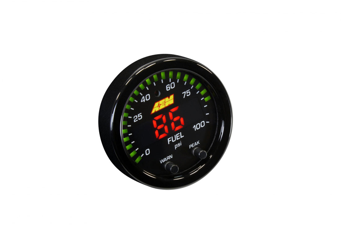 AEM Electronics 30-0301 - X-Series Fluid Pressure Gauge Kit 0-100psi/0-7bar Black Bezel and Black Oil Faceplate AEM Electronics 2