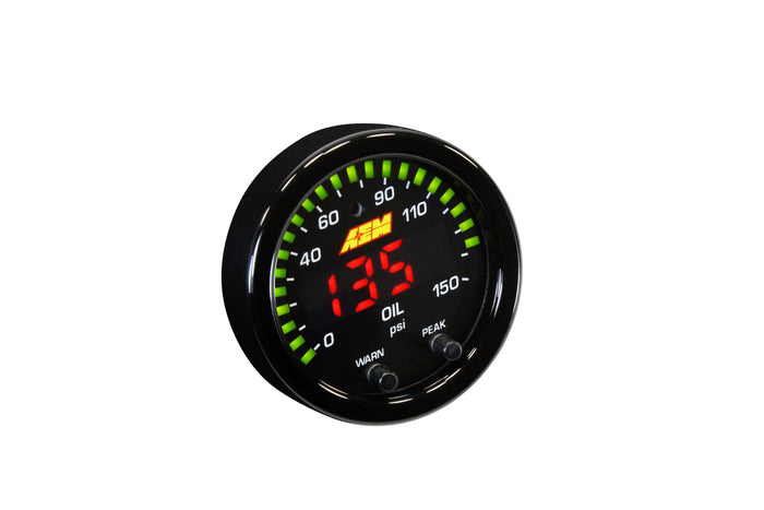 AEM Electronics 30-0307 - X-Series Fluid Pressure Gauge Kit 0-150psi/0-10bar Black Bezel and Black Faceplate AEM Electronics