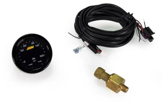AEM Electronics 30-0307 - X-Series Fluid Pressure Gauge Kit 0-150psi/0-10bar Black Bezel and Black Faceplate AEM Electronics 3