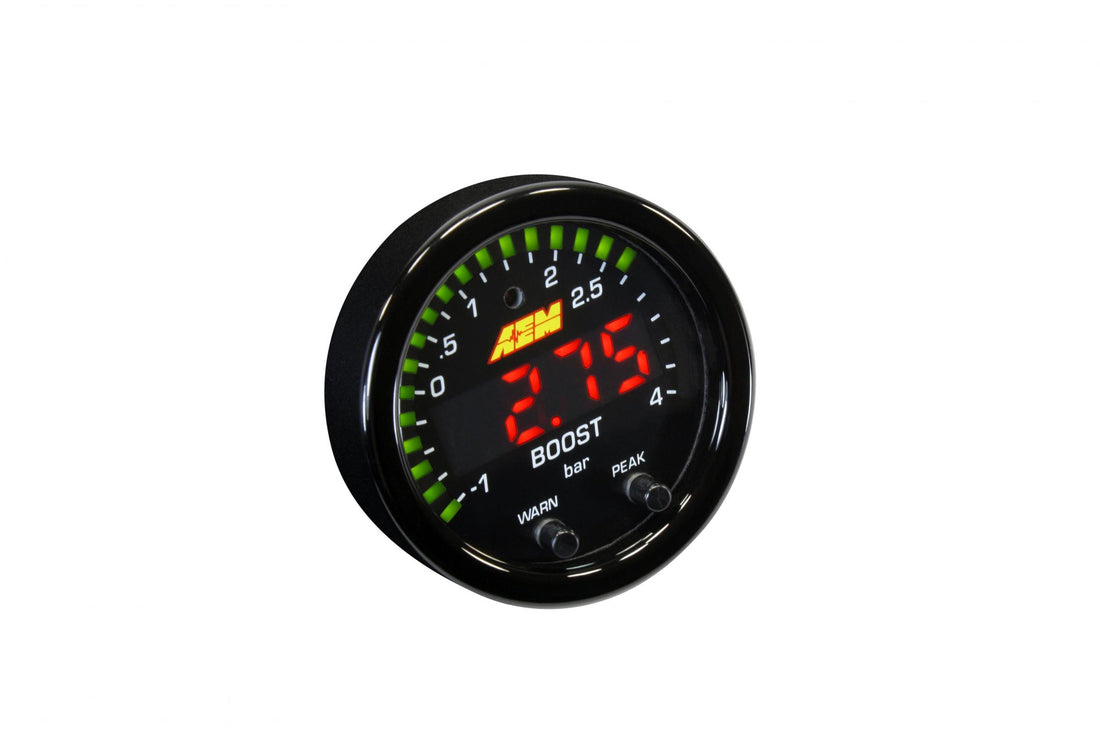 AEM Electronics 30-0308 - X-Series Boost Pressure Gauge Kit 30 in/hg to 60 PSI AEM Electronics 1