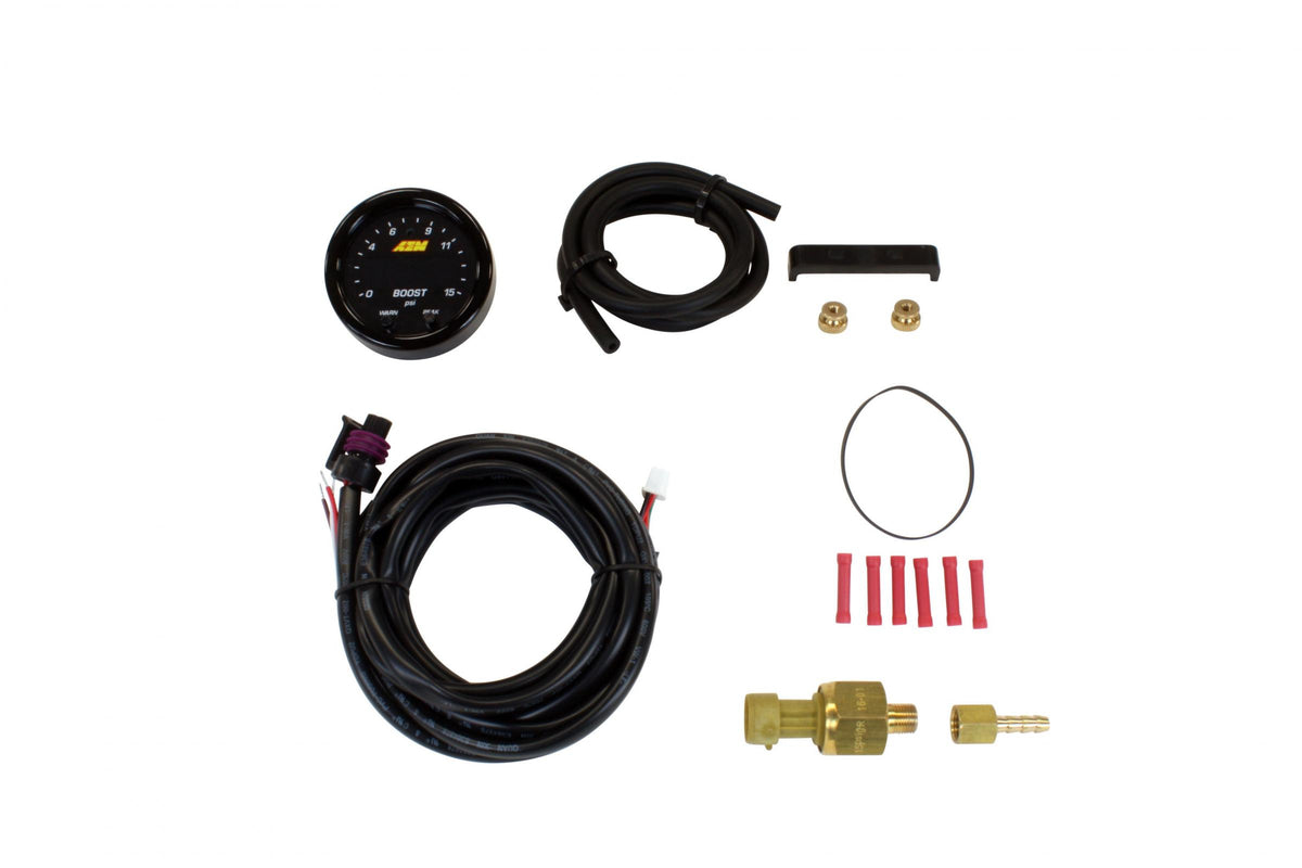 AEM Electronics 30-0309 - X-Series Pressure Gauge Kit 0-15 PSI Black Bezel and Black Boost/Fuel Faceplate AEM Electronics 1
