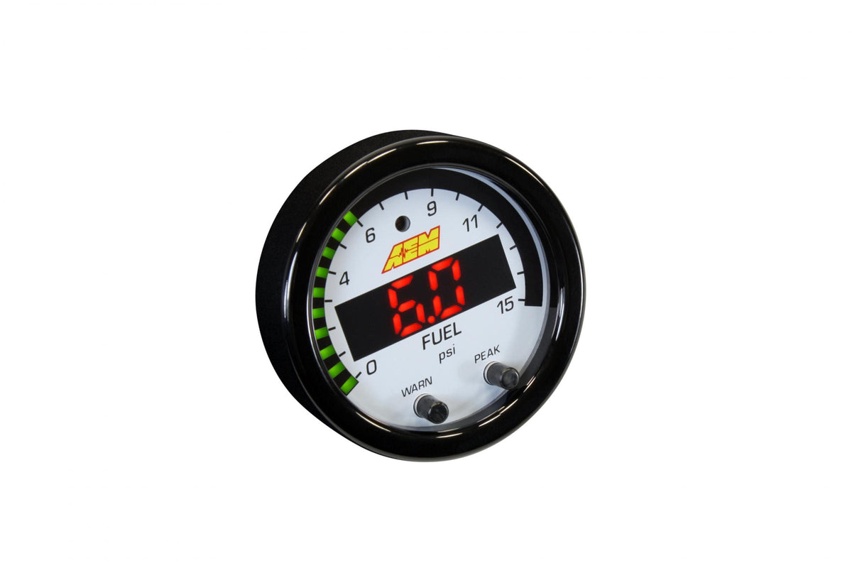 AEM Electronics 30-0309 - X-Series Pressure Gauge Kit 0-15 PSI Black Bezel and Black Boost/Fuel Faceplate AEM Electronics 3