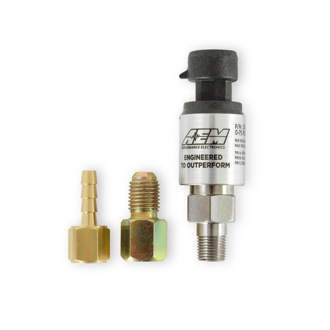 AEM Electronics 30-2130-75 - 5 BAR Stainless Steel MAP Sensor Kit 1/8 Inch NPT Male Thread w/ -4 and 3/16 NPT Adapters AEM Electronics 3