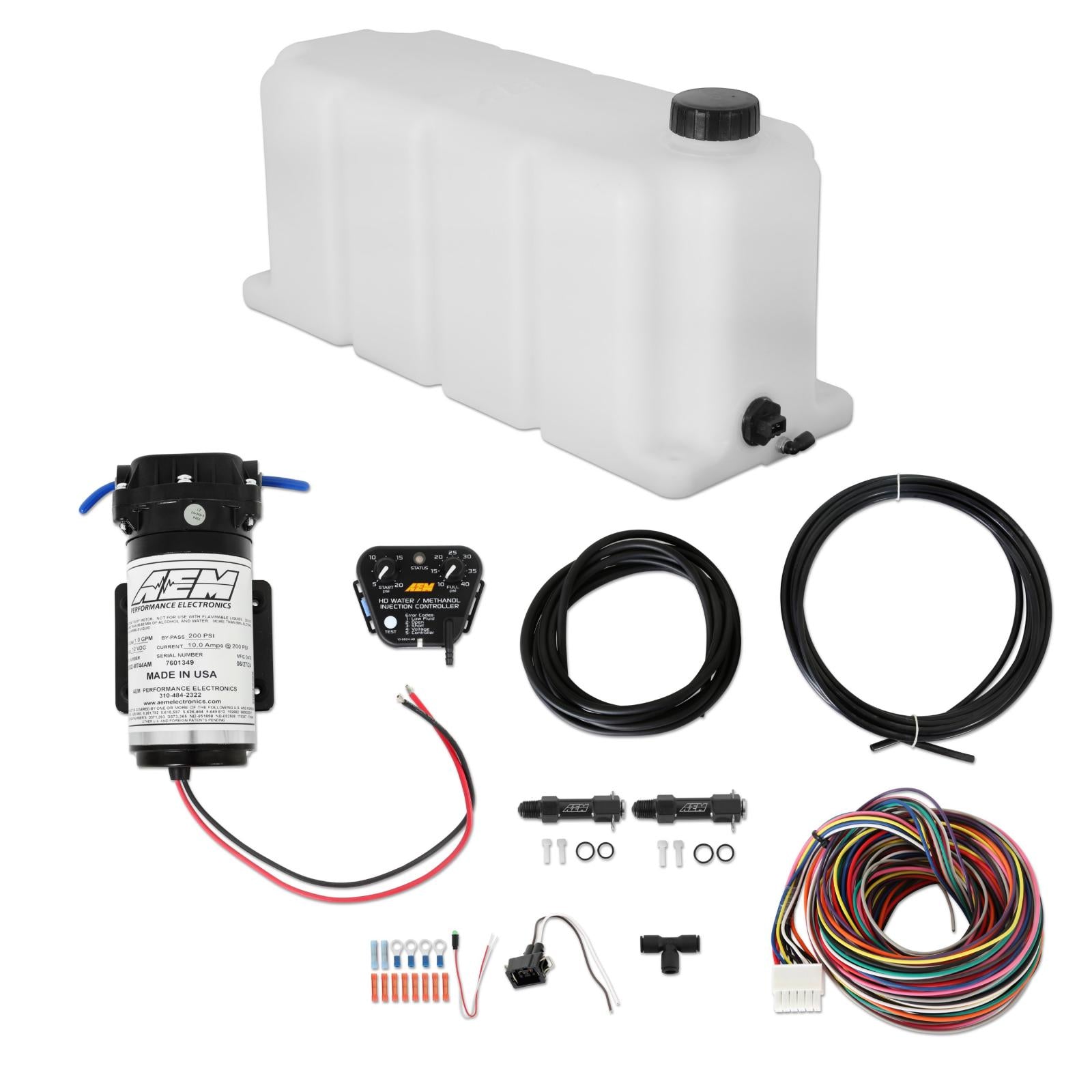 AEM Electronics 30-3301 - V3 Water/Methanol Injection Kit 40 PSI Max HD Controller 5 Gallon Reservoir AEM Electronics 2