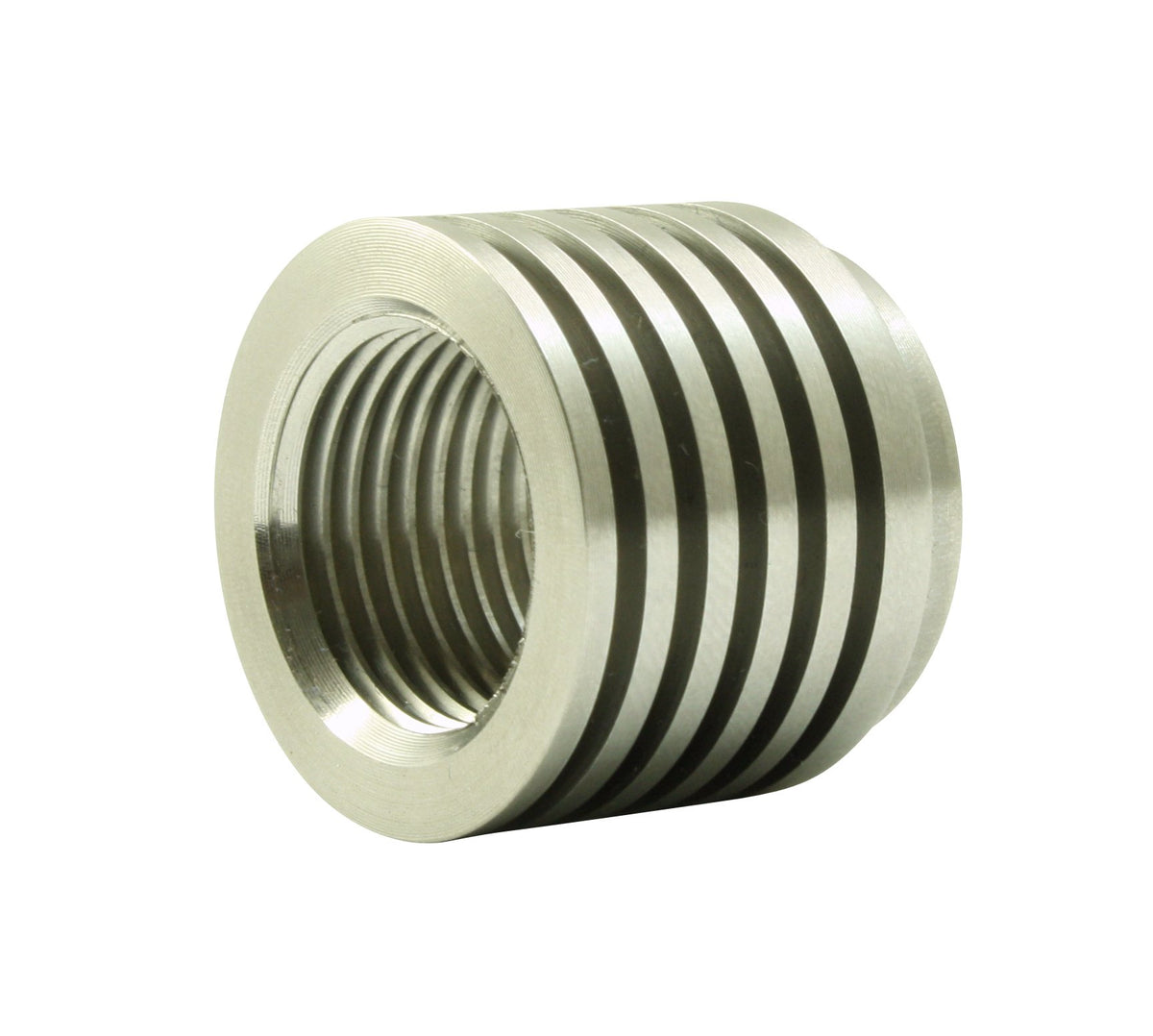 AEM Electronics 30-4008 - Stainless Tall Manifold Bung Finned for Added Cooling Ideal for Turbo Applications AEM Electronics 2