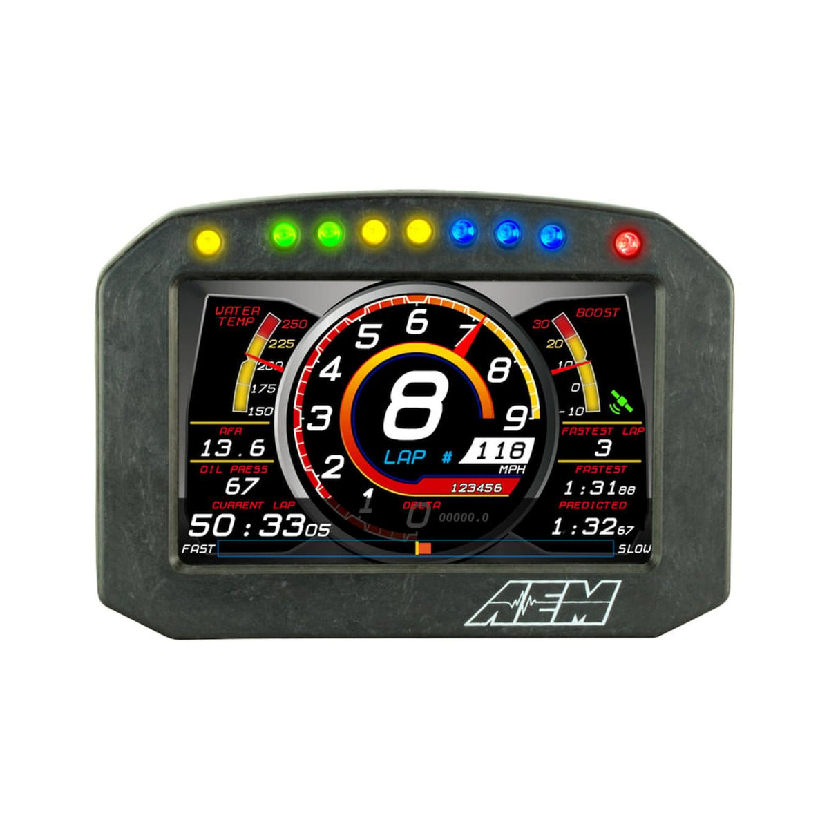 AEM Electronics 30-5600F - CD-5F Carbon Flat Panel Non-Logging/ Non-GPS Display 5-inch diagonal screen, carbon fiber enclosure, wiring harness included, Does Not Include Buttons (See PN 30-3610) AEM Electronics 3