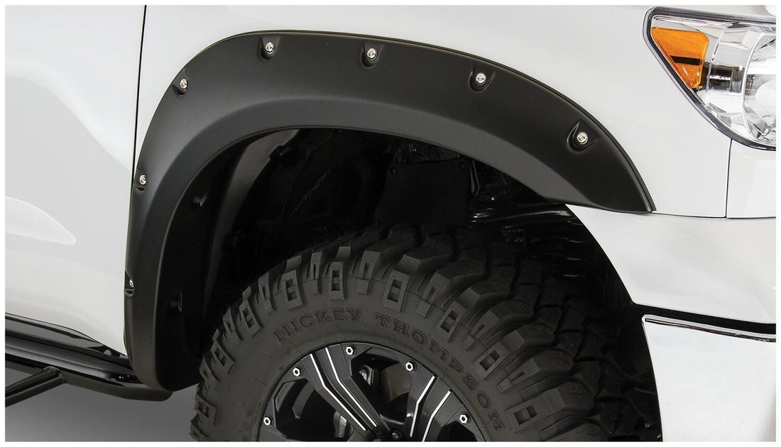Bushwacker 30023-02 - Black Pocket/Rivet Style Smooth Finish Front Fender Flares For 2007-2013 Toyota Tundra Bushwacker 1