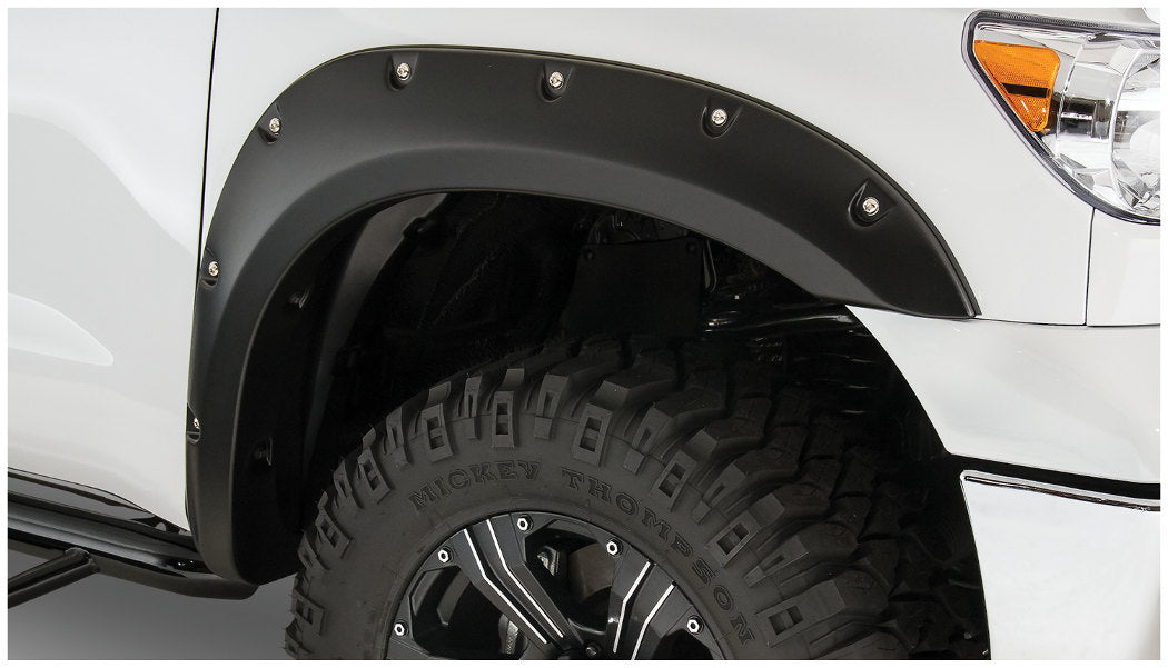 Bushwacker 30023-02 - Black Pocket/Rivet Style Smooth Finish Front Fender Flares For 2007-2013 Toyota Tundra Bushwacker 2