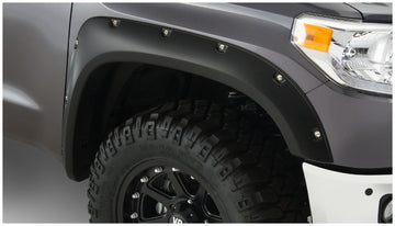Bushwacker 30039-02 - Black Pocket/Rivet Style Smooth Finish Front Fender Flares For 2014-2021 Toyota Tundra Bushwacker