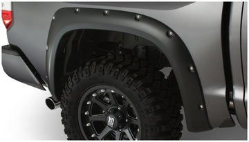 Bushwacker 30040-02 - Black Pocket/Rivet Style Smooth Finish Rear Fender Flares For 2014-2021 Toyota Tundra Bushwacker