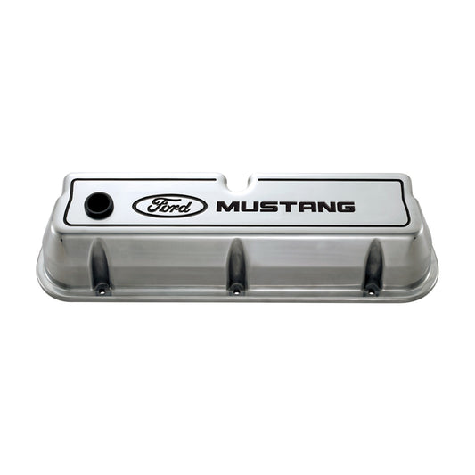 Ford Performance - Ford Mustang Die-Cast Valve Covers Polished With Black Logo - 302-030