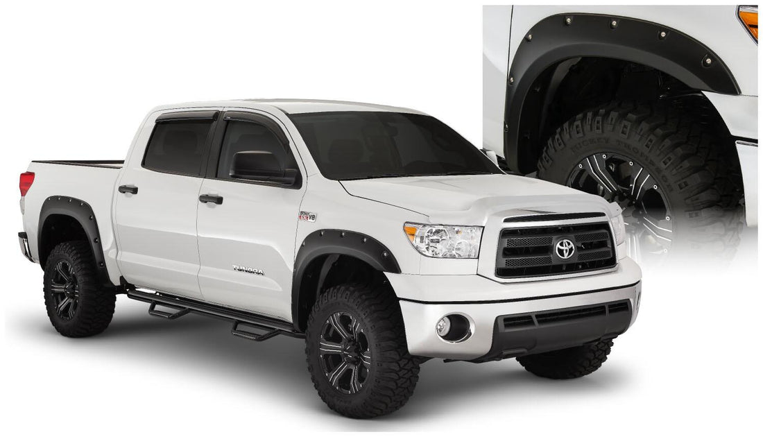 Bushwacker 30911-02 - Black Pocket/Rivet Style Smooth Finish 4-Piece Fender Flare Set For 2007-2013 Toyota Tundra Bushwacker 1