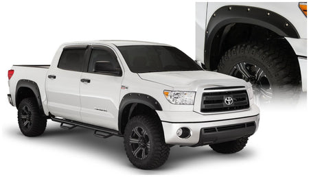 Bushwacker 30911-02 - Black Pocket/Rivet Style Smooth Finish 4-Piece Fender Flare Set For 2007-2013 Toyota Tundra Bushwacker 1