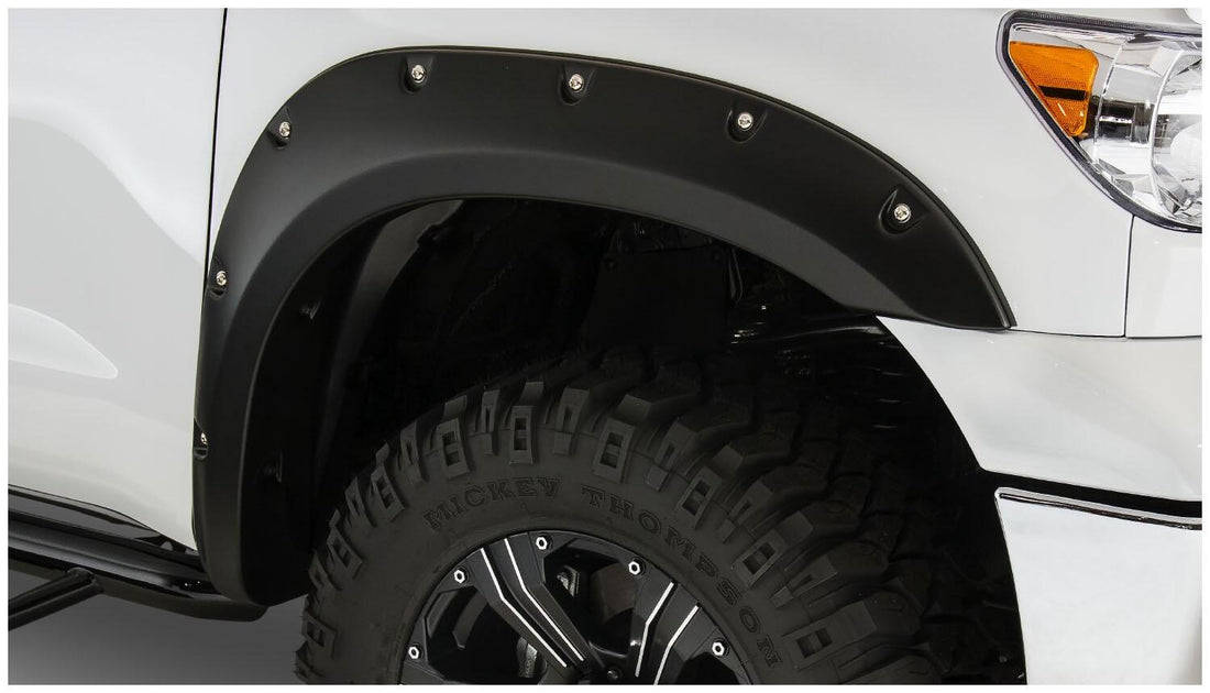 Bushwacker 30911-02 - Black Pocket/Rivet Style Smooth Finish 4-Piece Fender Flare Set For 2007-2013 Toyota Tundra Bushwacker 2