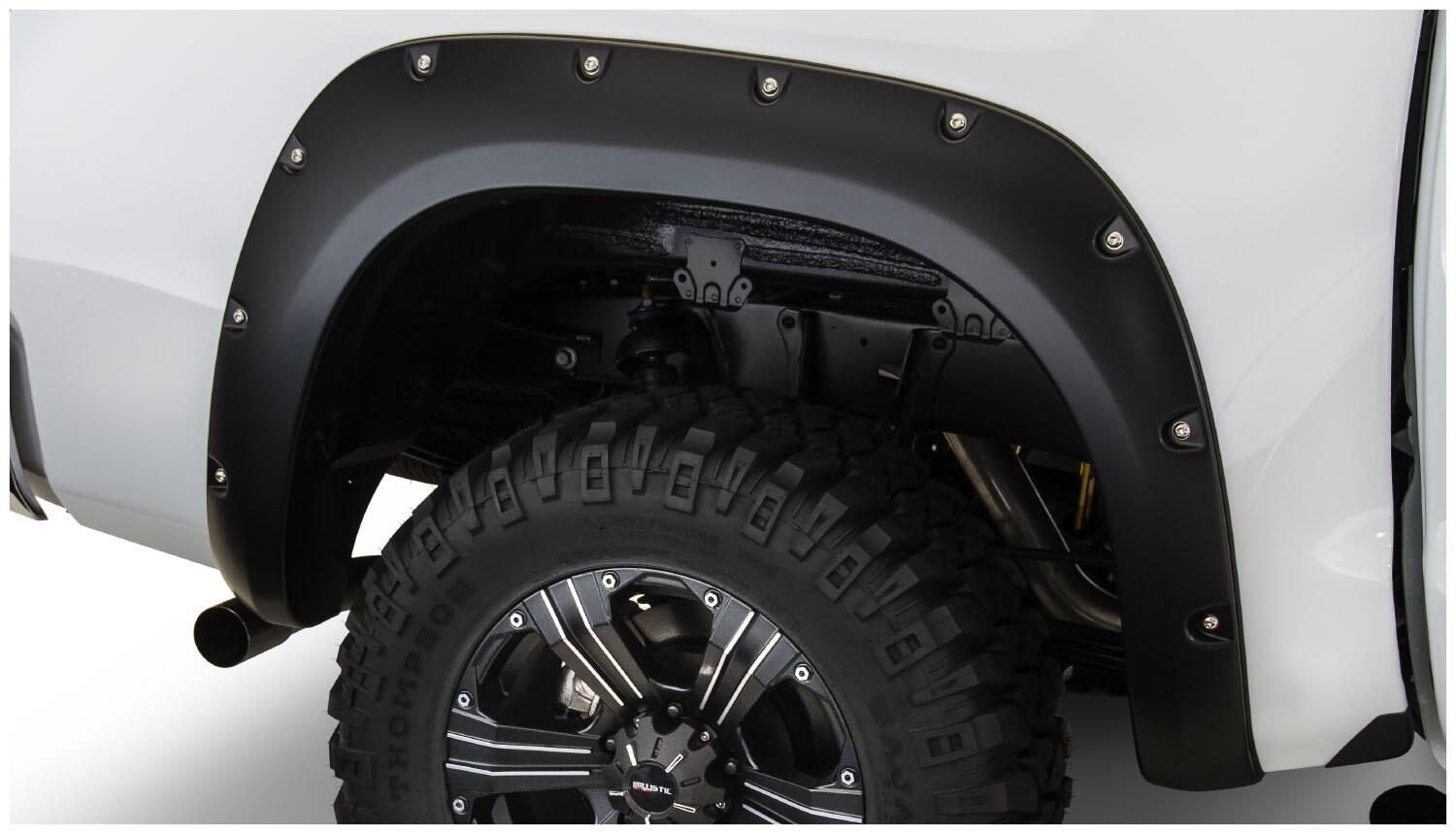 Bushwacker 30911-02 - Black Pocket/Rivet Style Smooth Finish 4-Piece Fender Flare Set For 2007-2013 Toyota Tundra Bushwacker 3