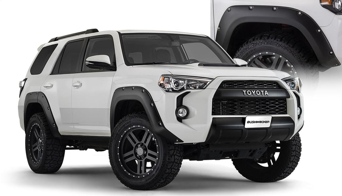 Bushwacker Body Bushwacker 30921-02 - Black Pocket/Rivet Style Smooth Finish 4-Piece Fender Flare Set For 2014-2022 Toyota 4Runner (Excludes Limited) Bushwacker