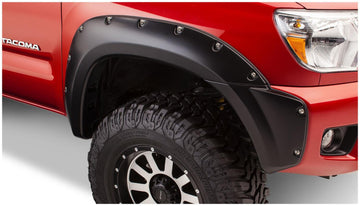 Bushwacker 31079-02 - Black Pocket/Rivet Style Smooth Finish Front Fender Flares For 2012-2015 Toyota Tacoma Bushwacker 1
