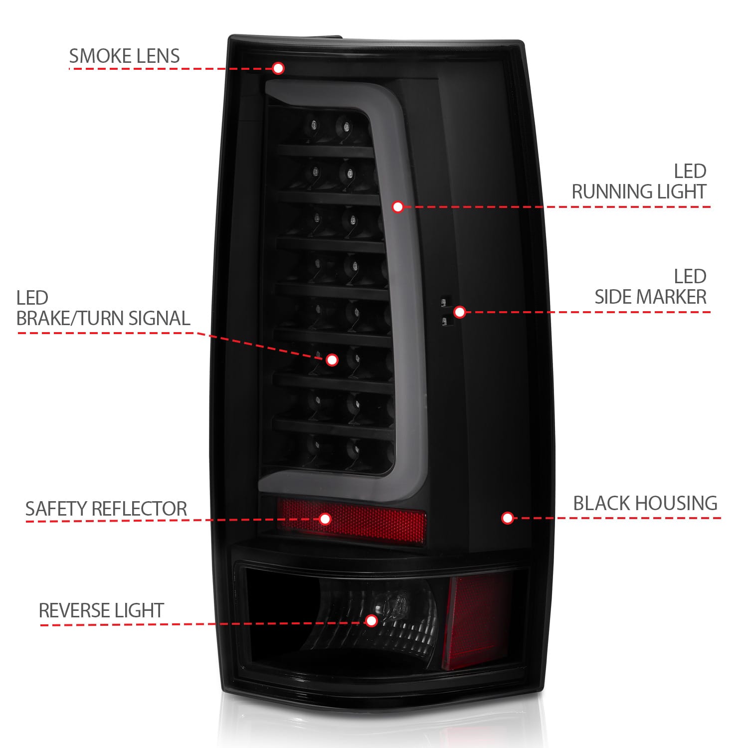 ANZO USA Electrical Lighting and Body ANZO USA 311322 Tail Light Set