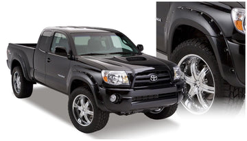 Bushwacker 31920-02 - Black Pocket/Rivet Style Smooth Finish 4-Piece Fender Flare Set For 2005-2011 Toyota Tacoma W/73.5 Inch Bed Bushwacker 1