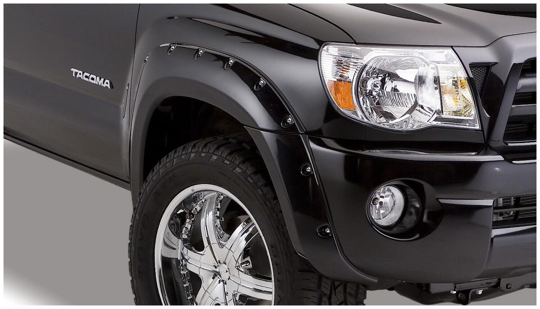 Bushwacker 31920-02 - Black Pocket/Rivet Style Smooth Finish 4-Piece Fender Flare Set For 2005-2011 Toyota Tacoma W/73.5 Inch Bed Bushwacker 3