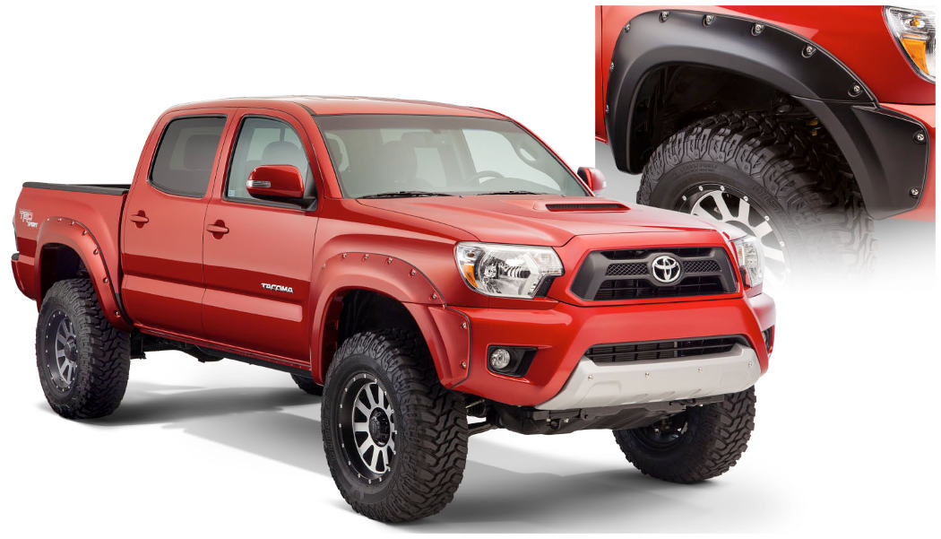 Bushwacker 31927-02 - Black Pocket/Rivet Style Smooth Finish 4-Piece Fender Flare Set For 2012-2015 Toyota Tacoma W/73.5 Inch Bed Bushwacker 3