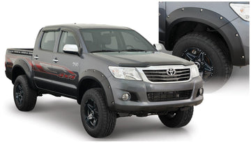 Bushwacker 31929-02 - Black Pocket/Rivet Style Smooth Finish 4-Piece Fender Flare Set For 2011-2013 Toyota Hilux Bushwacker 1