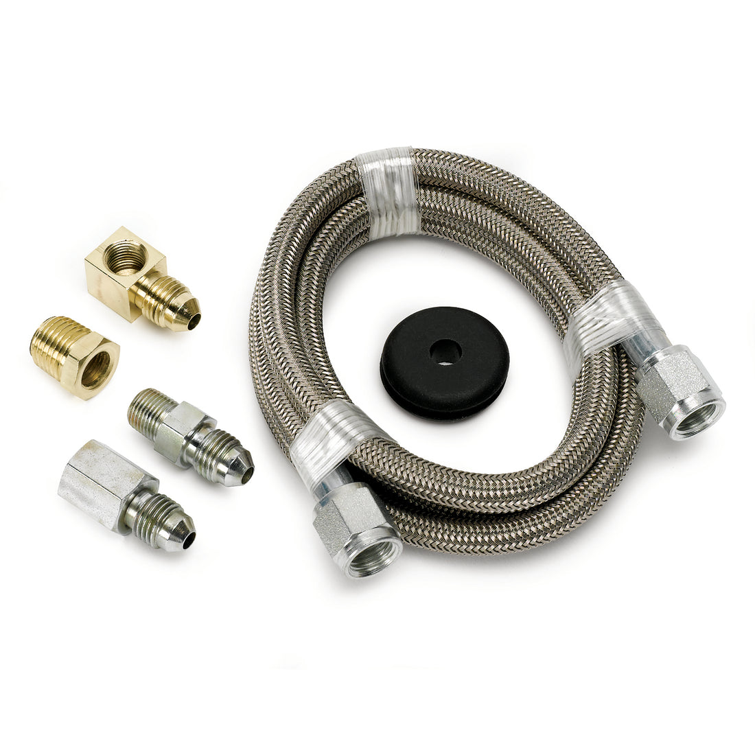 AutoMeter 3229 - LINE, BRAIDED STAINLESS STEEL, #4 DIA., 4FT. LENGTH, -4AN AND 1/8" NPTF FITTINGS