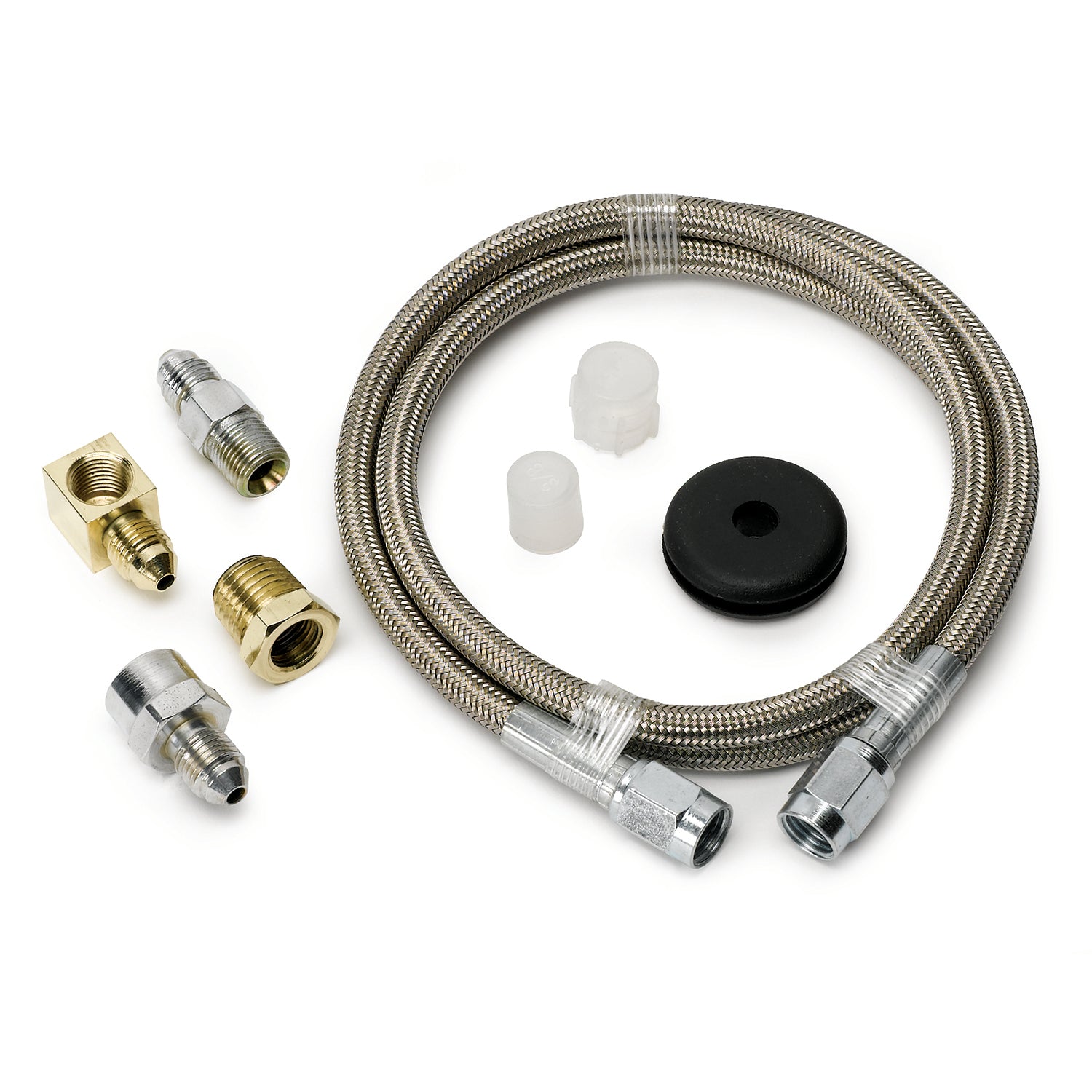AutoMeter 3234 - LINE, BRAIDED STAINLESS STEEL, #3 DIA., 3FT. LENGTH, -3AN AND 1/8" NPTF FITTINGS