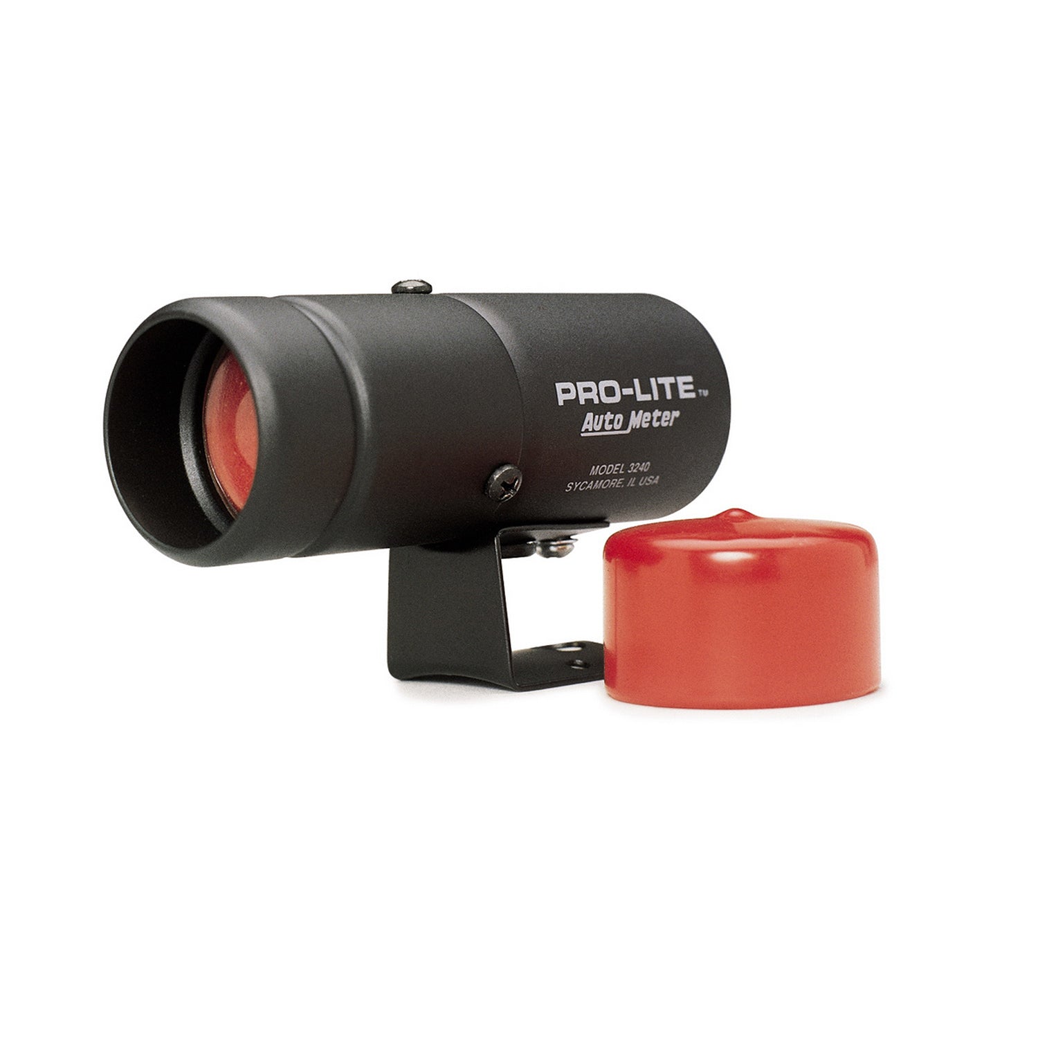 AutoMeter 3240 - WARNING LIGHT, BLACK PRO-LITE, INCL. RED LENS & NIGHT COVER 3