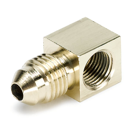 AutoMeter 3271 - FITTING, ADAPTER, 90?, 1/8" NPTF FEMALE TO -4AN MALE, BRASS 3