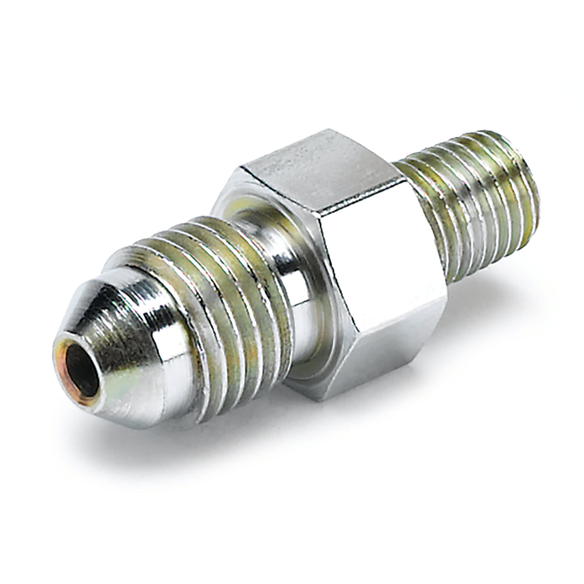 AutoMeter 3275 - FITTING, ADAPTER, -4AN MALE TO 1/16" NPT MALE, FOR FORD FUEL RAIL 3