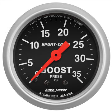 AutoMeter 3304 - GAUGE, BOOST, 2 1/16", 35PSI, MECHANICAL, SPORT-COMP 3