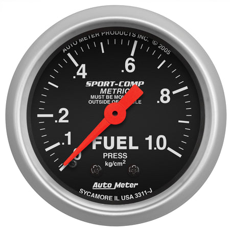 AutoMeter 3311-J - GAUGE, FUEL PRESSURE, 2 1/16", 1.0KG/CM2, MECHANICAL, SPORT-COMP 3