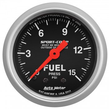 AutoMeter 3311 - GAUGE, FUEL PRESSURE, 2 1/16", 15PSI, MECHANICAL, SPORT-COMP 4