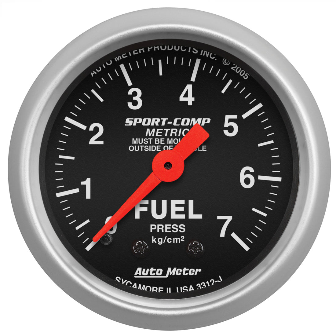 AutoMeter 3312-J - GAUGE, FUEL PRESSURE, 2 1/16", 7.0KG/CM2, MECHANICAL, SPORT-COMP 3