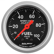 AutoMeter 3312 - GAUGE, FUEL PRESSURE, 2 1/16", 100PSI, MECHANICAL, SPORT-COMP 3