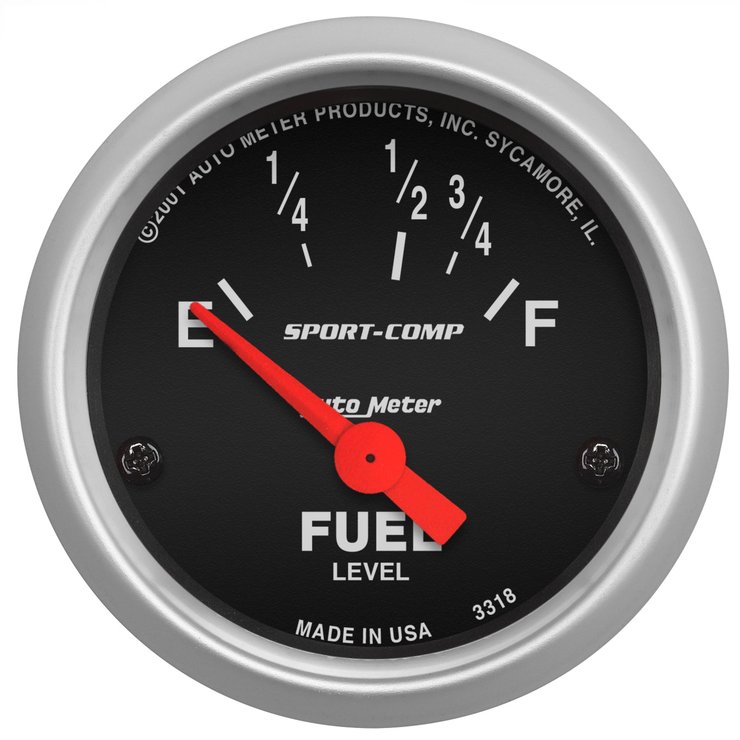 AutoMeter 3318 - GAUGE, FUEL LEVEL, 2 1/16", 16OE TO 158OF, ELEC, SPORT-COMP 3