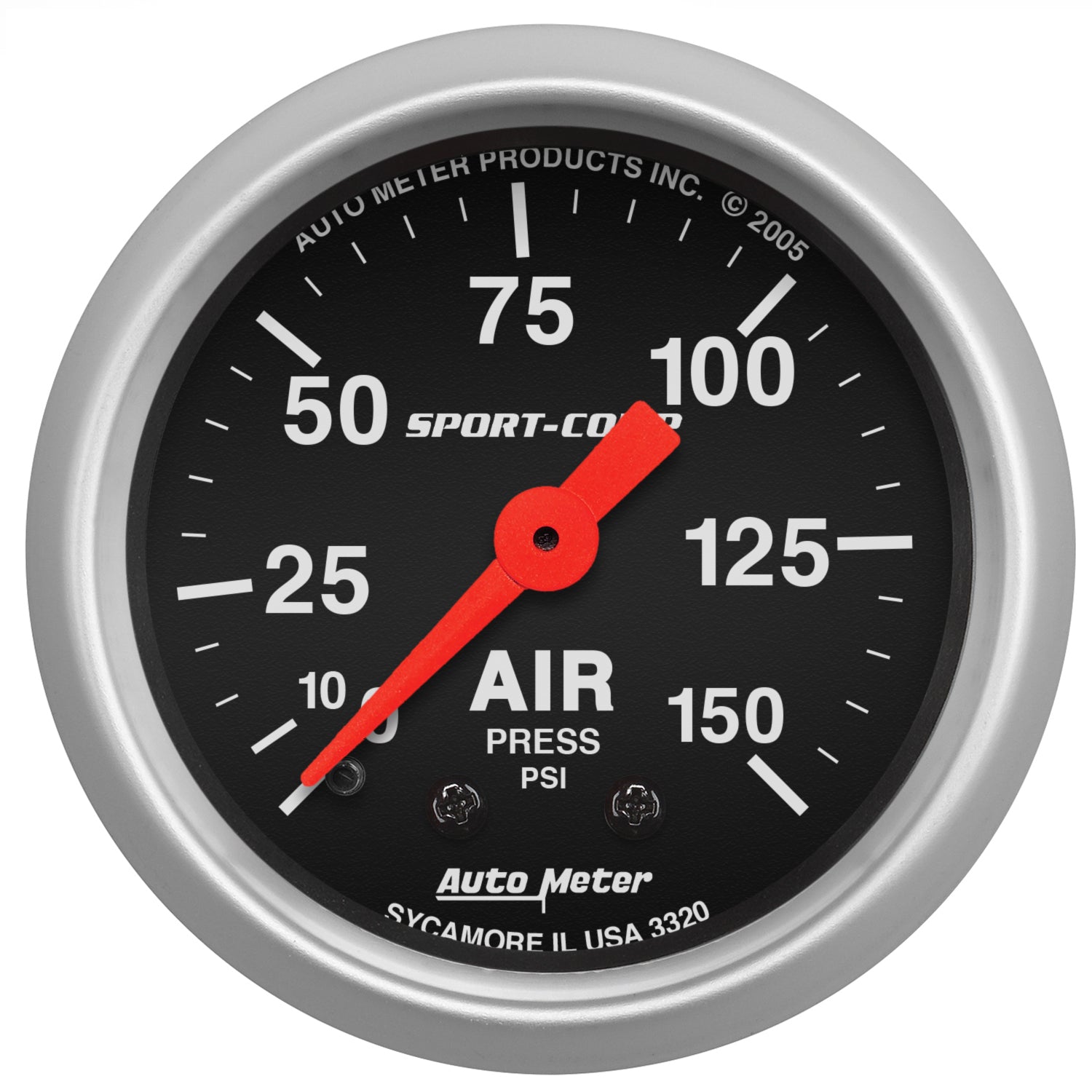 AutoMeter 3320 - GAUGE, AIR PRESS, 2 1/16", 150PSI, MECHANICAL, SPORT-COMP 3