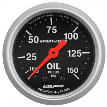 AutoMeter 3323 - GAUGE, OIL PRESSURE, 2 1/16", 150PSI, MECHANICAL, SPORT-COMP 4
