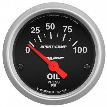 AutoMeter 3327 - GAUGE, OIL PRESSURE, 2 1/16", 100PSI, ELECTRIC, SPORT-COMP 4