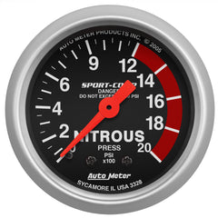 AutoMeter 3328 - GAUGE, NITROUS PRESSURE, 2 1/16", 2000PSI, MECHANICAL, SPORT-COMP