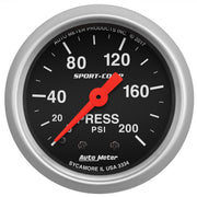 AutoMeter 3334 - GAUGE, PRESSURE, 2 1/16", 200PSI, MECHANICAL, SPORT-COMP 3