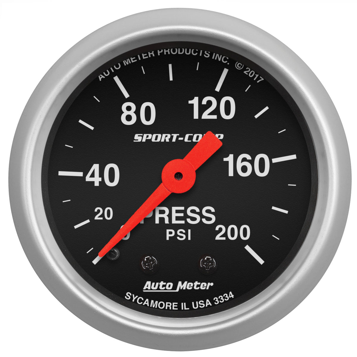 AutoMeter 3334 - GAUGE, PRESSURE, 2 1/16", 200PSI, MECHANICAL, SPORT-COMP 3