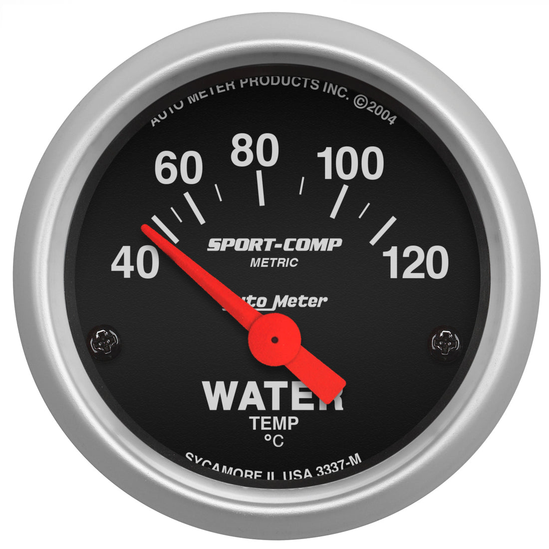 AutoMeter 3337-M - GAUGE, WATER TEMP, 2 1/16", 40-120?C, ELECTRIC, SPORT-COMP 3