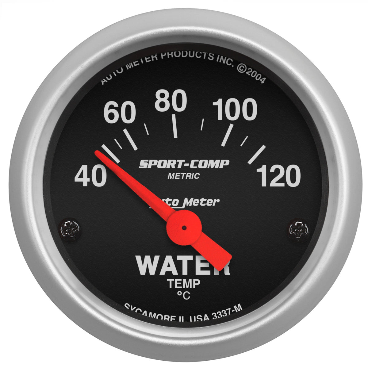 AutoMeter 3337-M - GAUGE, WATER TEMP, 2 1/16", 40-120?C, ELECTRIC, SPORT-COMP 3